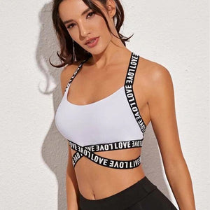 White Cross Sports Bra