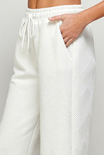 White Textured Cropped Wide Pants