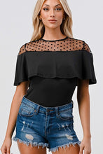 Black Fashion Space - Solid Mesh Bodysuit