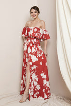 Rust Tube Floral Print Maxi Dress