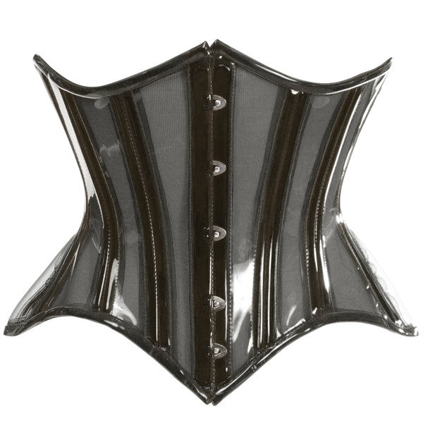 Black Clear Curvy Underbust Waist Cincher Corset