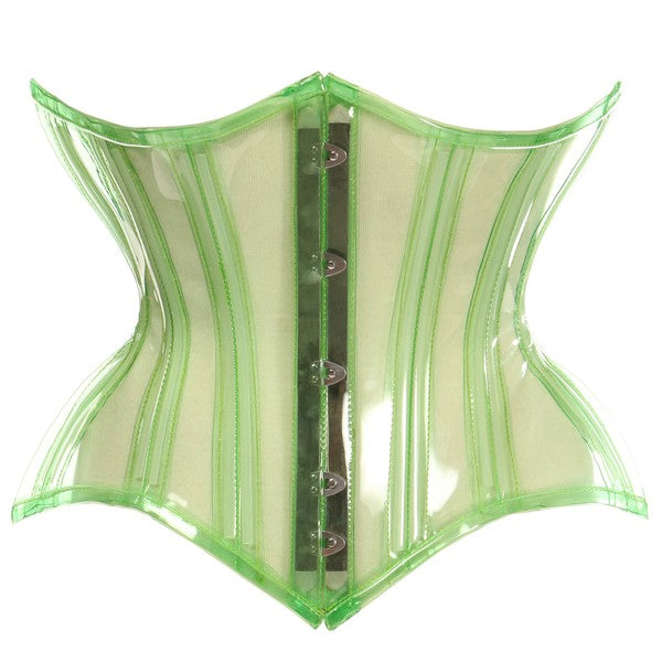 Green Clear Curvy Underbust Waist Cincher Corset