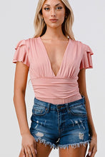 Pink Fashion Space - Solid Ruffle Bodysuit