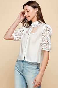 Women Blouse With Peral Attached