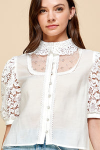 Women Blouse With Peral Attached