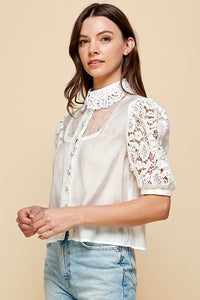 Women Blouse With Peral Attached