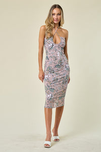 Blush Crisscross Tie Backless Bodycon Dress