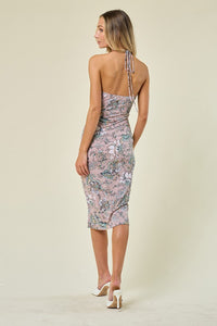 Blush Crisscross Tie Backless Bodycon Dress
