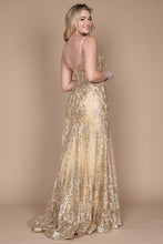 Gold Dylan & Davids Fitted Corset Long Formal Dress