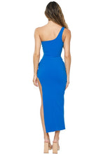 Blue Sexy Midi Cut Out Open Slit Dress