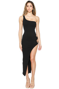 Black Sexy Midi Cut Out Open Slit Dress