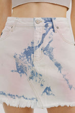 Light Denim Frayed Hem Skirt