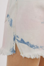 Light Denim Frayed Hem Skirt