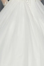 Ivory Long Sleeve A Line Wedding Dress