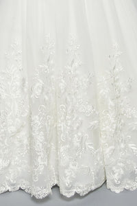 Ivory Long Sleeve A Line Wedding Dress