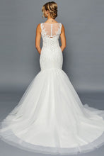 White V Neck Mermaid Wedding Dress