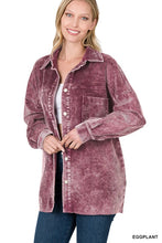 Dark Burgundy Oversized Premium Vintage Washed Corduroy Shacket