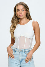 Ivory Mesh Corset Style Bodysuit