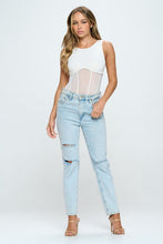 Ivory Mesh Corset Style Bodysuit