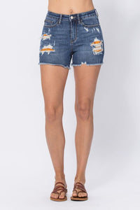 Dark Blue Denim Shorts