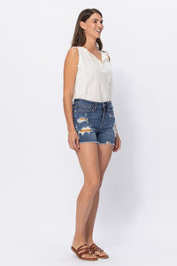 Dark Blue Denim Shorts