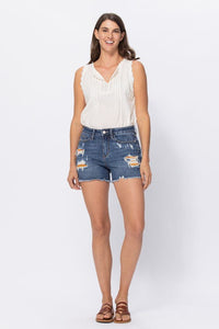 Dark Blue Denim Shorts
