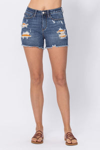 Dark Blue Denim Shorts