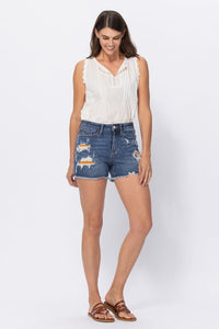 Dark Blue Denim Shorts