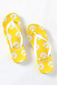 Yellow Daisy Pattern Flip Flop