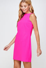 Fuchsia Solid Shift Dress