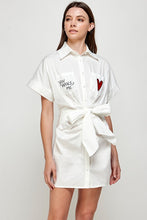 White Cropped Shirt Dress