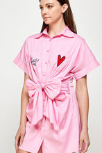 Pink Cropped Shirt Dress