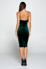 Hunter Cowl Neck Velvet Midi Dress