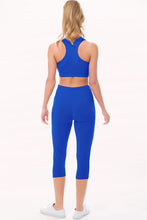 Royal Peach Skin Active Cropped Top Capri Leggings Set