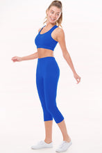 Royal Peach Skin Active Cropped Top Capri Leggings Set