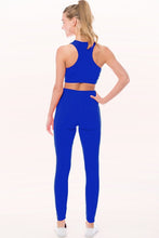 Royal Peach Skin Active Cropped Top Leggings Set