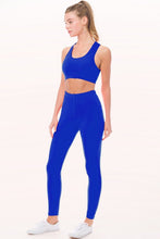 Royal Peach Skin Active Cropped Top Leggings Set