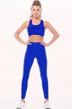 Royal Peach Skin Active Cropped Top Leggings Set