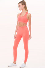 Light Coral Peach Skin Active Cropped Top Leggings Set