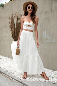 White Womens Dress Set
