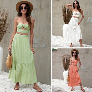 White Womens Dress Set
