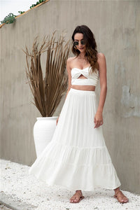 White Womens Dress Set