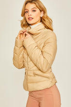 Khaki Woven Solid High Neck Jacket
