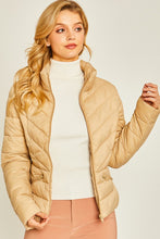 Khaki Woven Solid High Neck Jacket