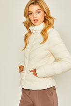 Ivory Woven Solid High Neck Jacket