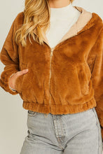 Camel Reversible Woven Solid Hoodie