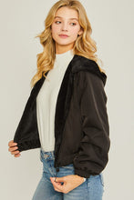 Black Reversible Woven Solid Hoodie