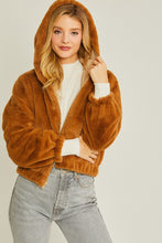 Camel Reversible Woven Solid Hoodie