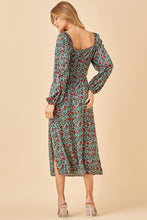 Teal Midi Dress With Front Open Detail