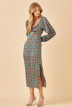 Teal Midi Dress With Front Open Detail
